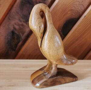 Signed Nova Scotia Hand Carved Wood Bird Sculpture H Carson Pictou Folk Art